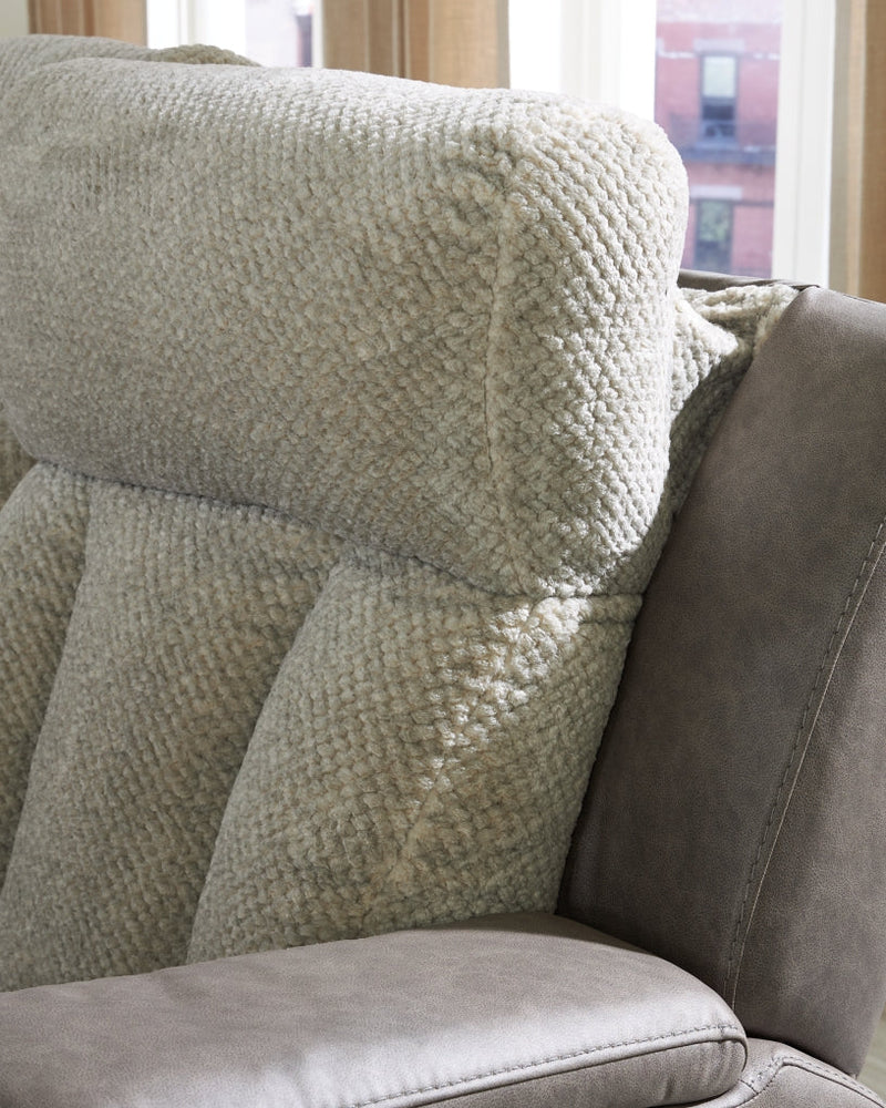 Stately Check Power Reclining Loveseat/Console/Adjustable Headrest