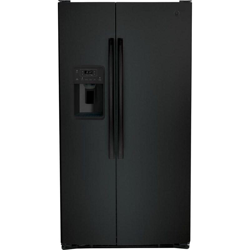 36-inch, 25.3 cu. ft. Side-by-Side Refrigerator with Water and Ice Dispenser (GSS25GGPBB)