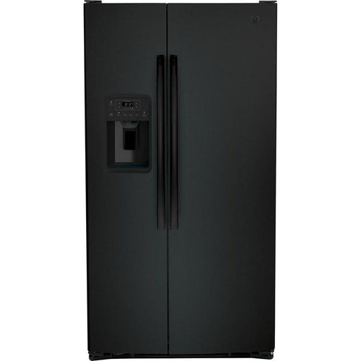 36-inch, 25.3 cu. ft. Side-by-Side Refrigerator with Water and Ice Dispenser (GSS25GGPBB)