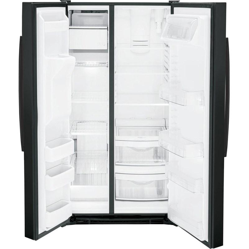 36-inch, 25.3 cu. ft. Side-by-Side Refrigerator with Water and Ice Dispenser (GSS25GGPBB)