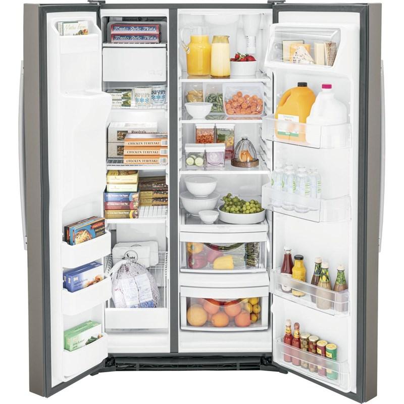 36-inch, 25.3 cu. ft. Side-by-Side Refrigerator with Water and Ice Dispenser (GSS25GMPES)