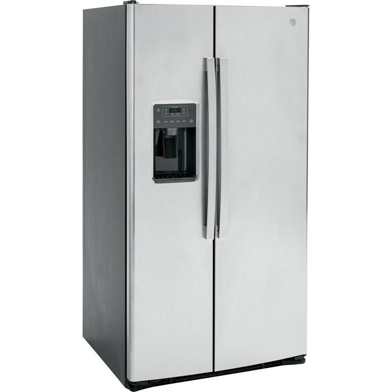 36-inch, 25.3 cu. ft. Side-by-Side Refrigerator with Water and Ice Dispenser (GSS25GYPFS)