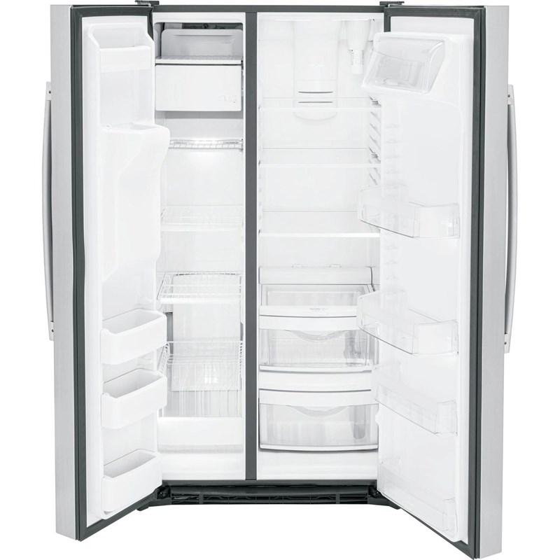36-inch, 25.3 cu. ft. Side-by-Side Refrigerator with Water and Ice Dispenser (GSS25GYPFS)