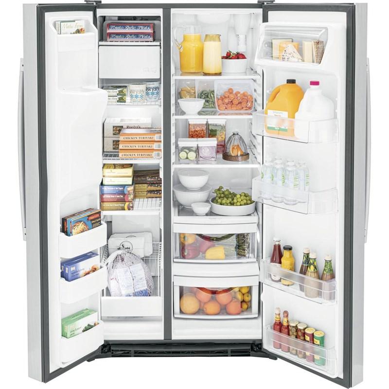 36-inch, 25.3 cu. ft. Side-by-Side Refrigerator with Water and Ice Dispenser (GSS25GYPFS)
