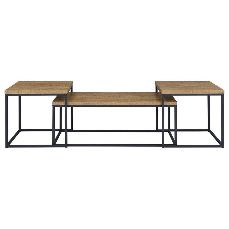 Straden 3-piece Engineered Wood Coffee Table Set Mango and Black