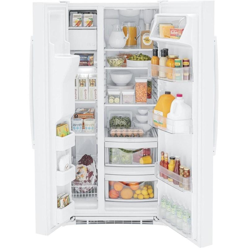 33-inch, 23 cu. ft. Side-By-Side Refrigerator with Water and Ice Dispensing System (GSS23GGPWW)