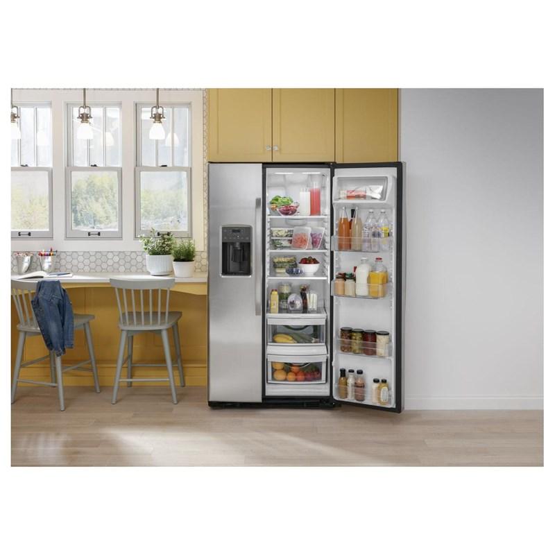 33-inch, 23 cu. ft. Side-By-Side Refrigerator with Water and Ice Dispensing System (GSS23GYPFS)