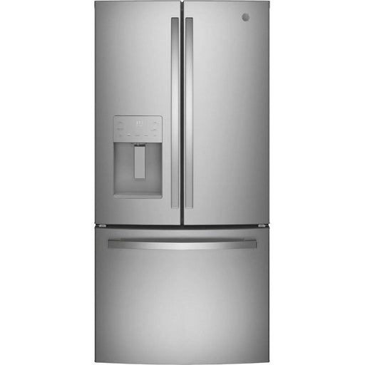 33-inch, 23.6 cu.ft. Freestanding French 3-Door Refrigerator with External Water and Ice Dispensing System (GFE24JYKFS)
