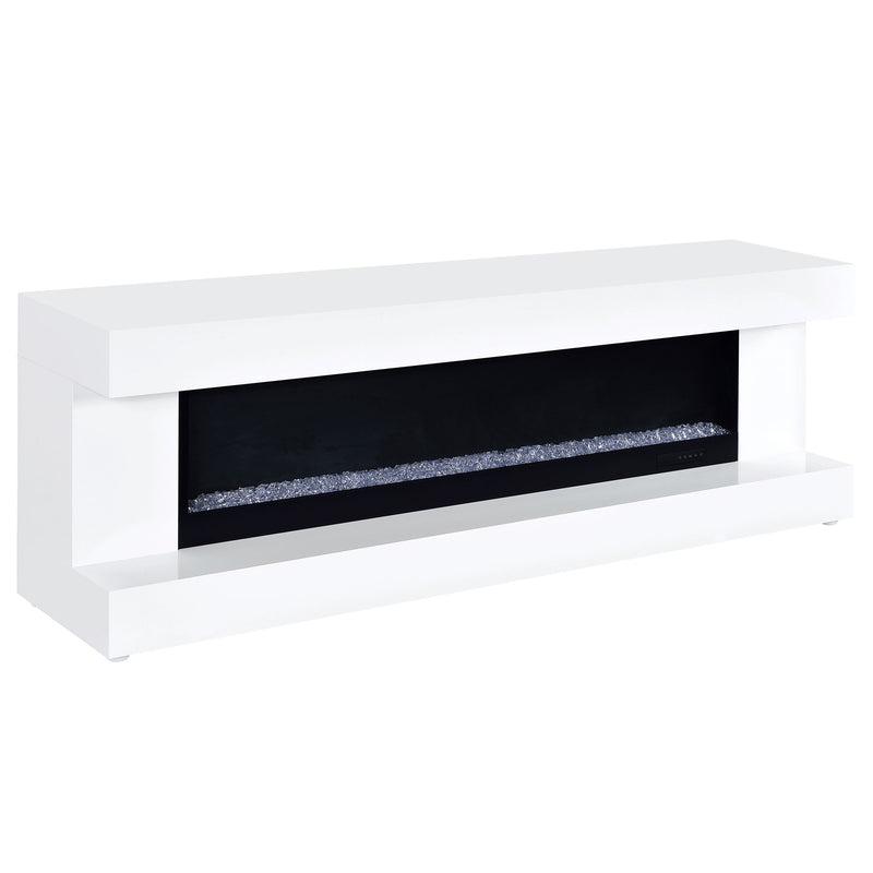 Mallory TV Stand Fireplace Console Bluetooth Speaker Black High Gloss