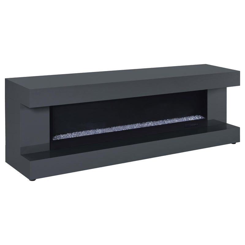 Mallory TV Stand Fireplace Console Bluetooth Speaker Black High Gloss
