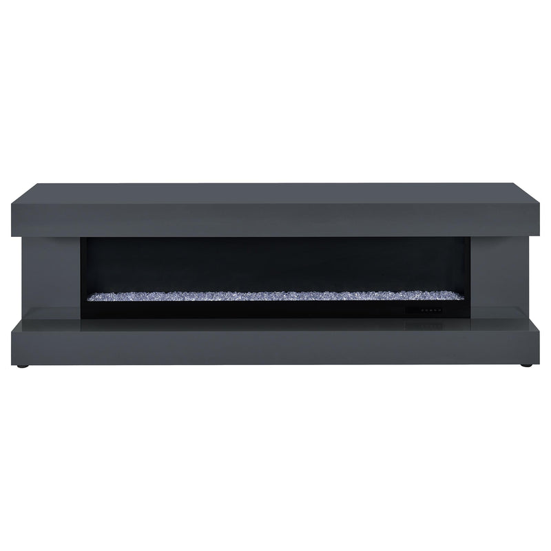 Mallory TV Stand Fireplace Console Bluetooth Speaker Black High Gloss