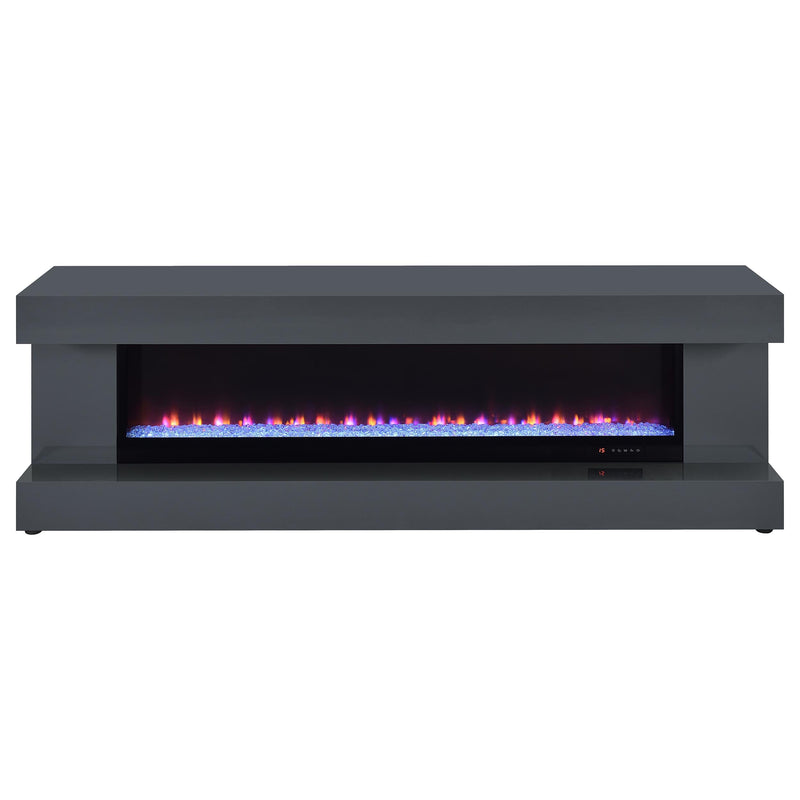 Mallory TV Stand Fireplace Console Bluetooth Speaker Black High Gloss
