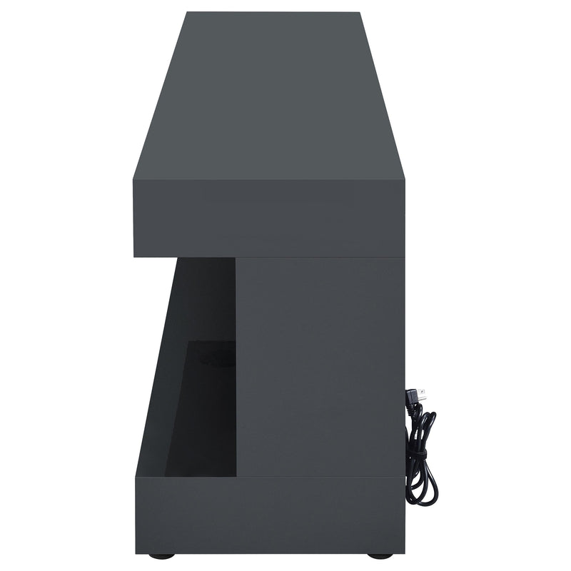 Mallory TV Stand Fireplace Console Bluetooth Speaker Black High Gloss