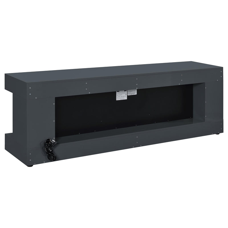 Mallory TV Stand Fireplace Console Bluetooth Speaker Black High Gloss