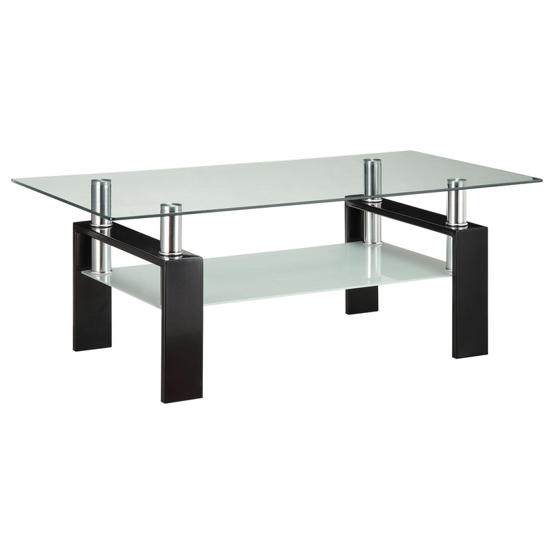 Dyer 1-shelf Rectangular Glass Top Coffee Table