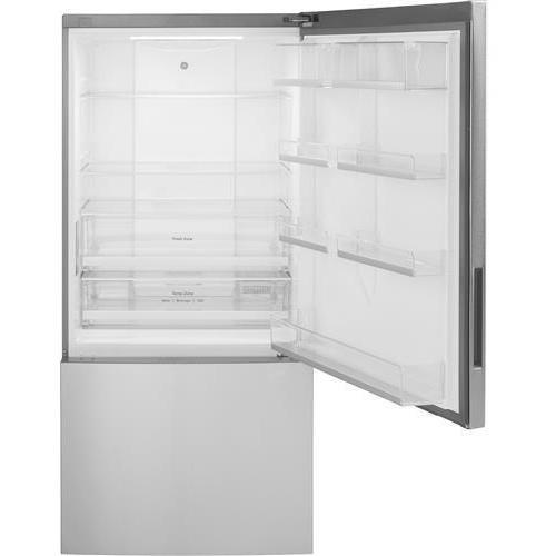 32-inch, 17.7 cu.ft. Counter-Depth Bottom Freezer Refrigerator with LED Lighting (GBE17HYRFS)