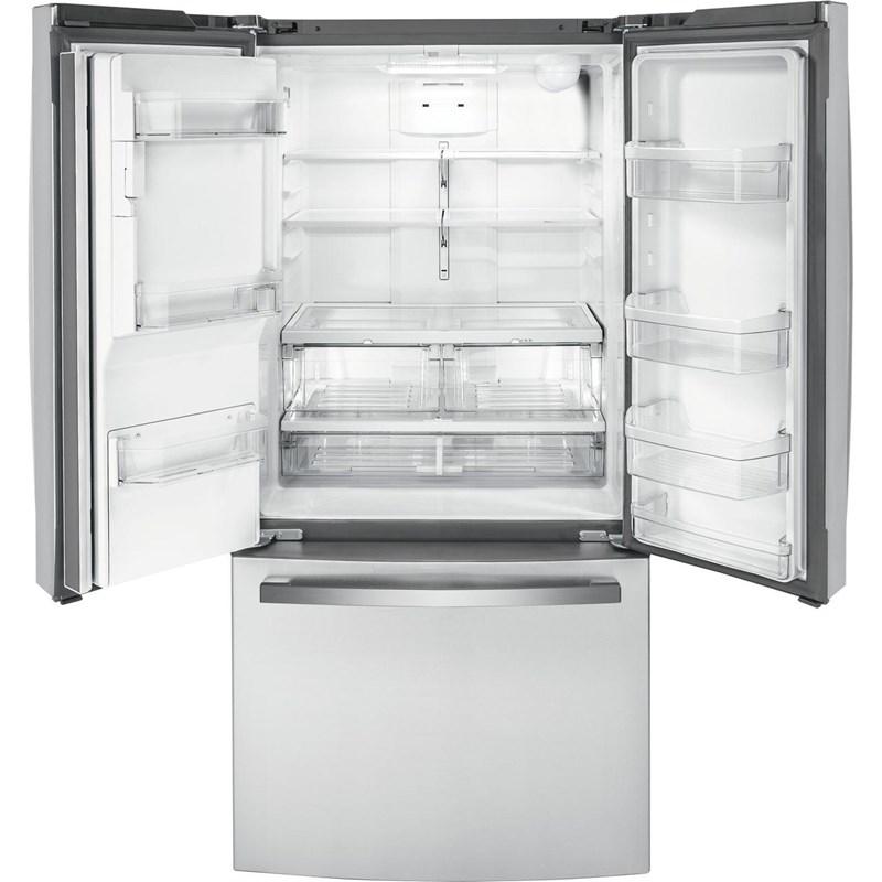33-inch, 17.5 cu.ft. Counter-Depth French 3-Door Refrigerator with External Water and Ice Dispensing System (GYE18JYLFS)