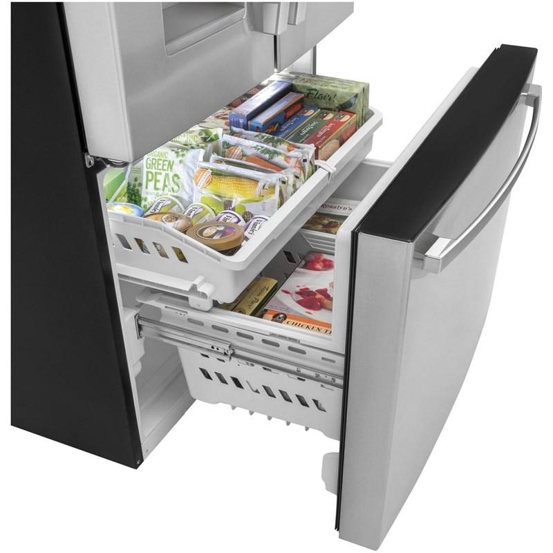 33-inch, 17.5 cu.ft. Counter-Depth French 3-Door Refrigerator with External Water and Ice Dispensing System (GYE18JYLFS)