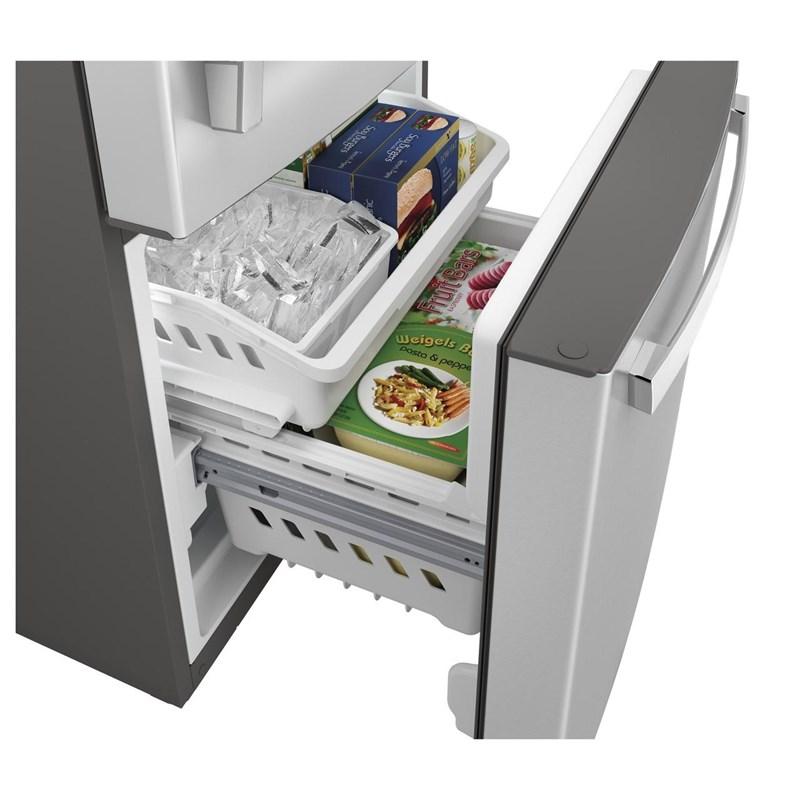 30-inch, 21 cu.ft. Freestanding Bottom Freezer Refrigerator with Interior Ice Maker (GDE21EYKFS)