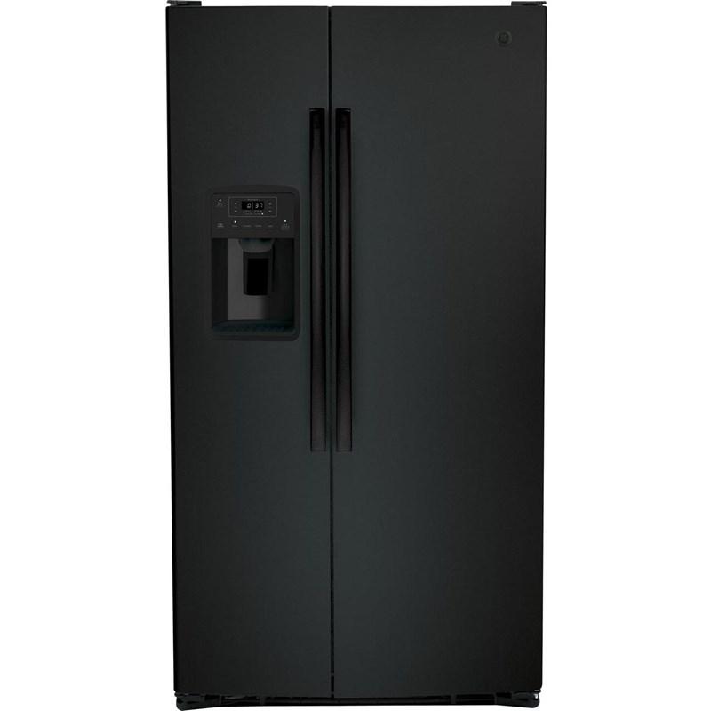 36-inch 25.3 cu.ft. Freestanding Side-by-Side Refrigerator with LED Lighting (GSE25GGPBB)