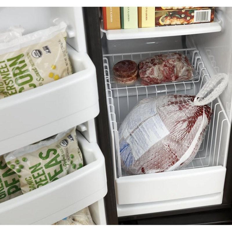 36-inch 25.3 cu.ft. Freestanding Side-by-Side Refrigerator with LED Lighting (GSE25GGPBB)