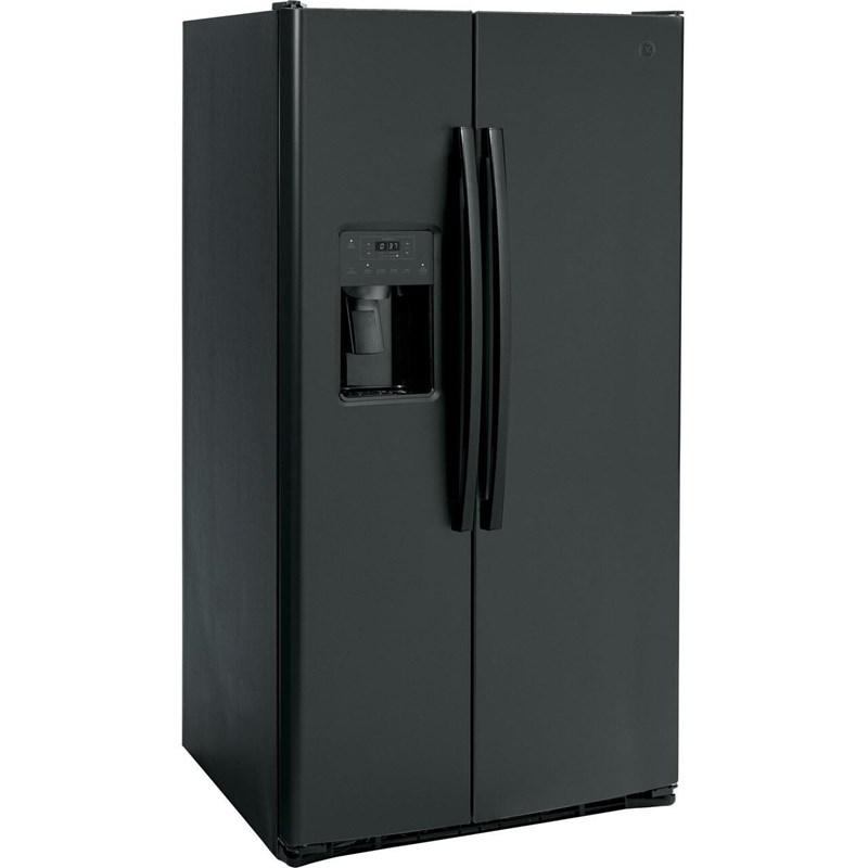 36-inch 25.3 cu.ft. Freestanding Side-by-Side Refrigerator with LED Lighting (GSE25GGPBB)