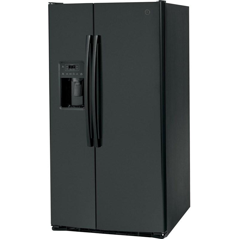 36-inch 25.3 cu.ft. Freestanding Side-by-Side Refrigerator with LED Lighting (GSE25GGPBB)