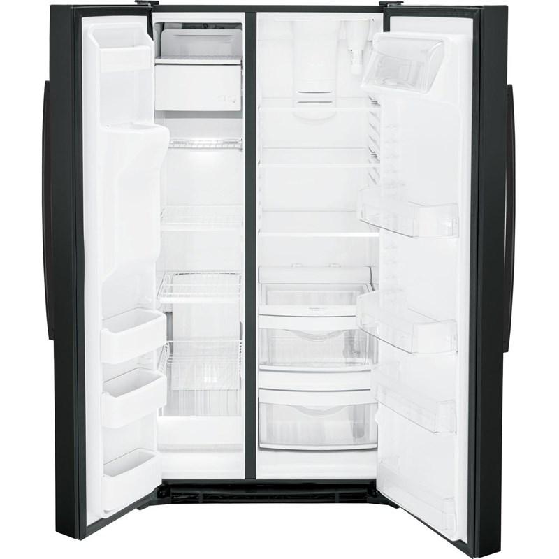 36-inch 25.3 cu.ft. Freestanding Side-by-Side Refrigerator with LED Lighting (GSE25GGPBB)