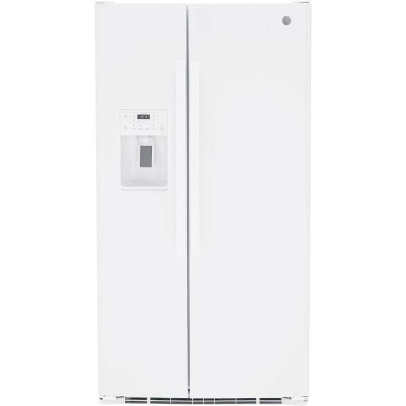 36-inch 25.3 cu.ft. Freestanding Side-by-Side Refrigerator with LED Lighting (GSE25GGPWW)