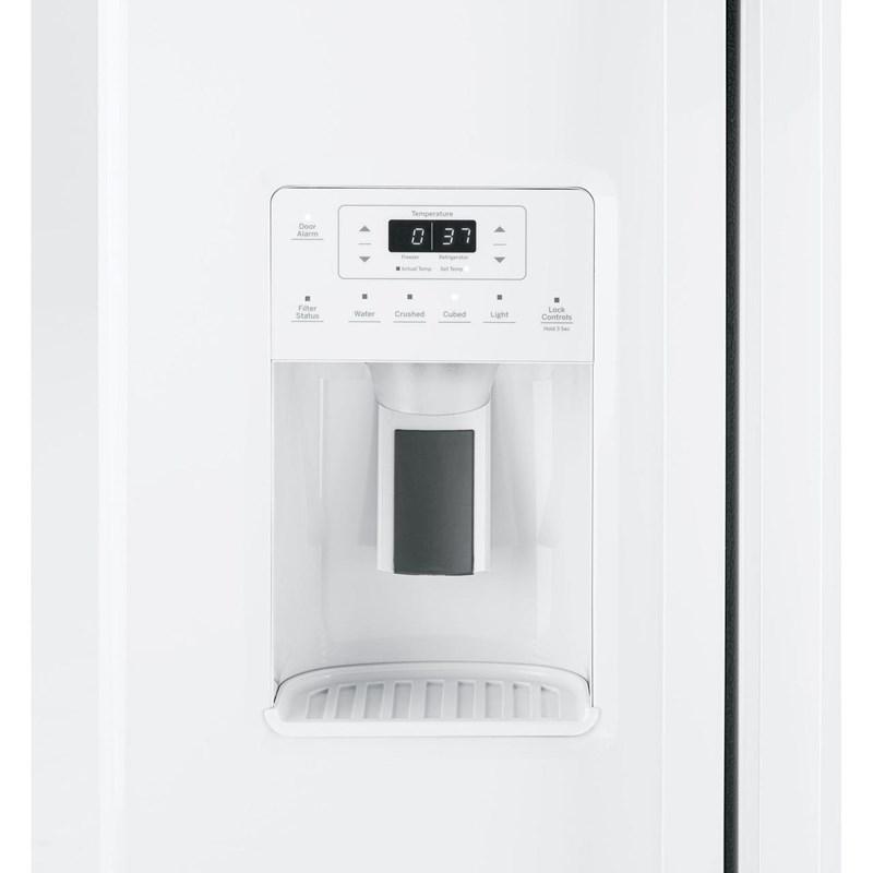 36-inch 25.3 cu.ft. Freestanding Side-by-Side Refrigerator with LED Lighting (GSE25GGPWW)