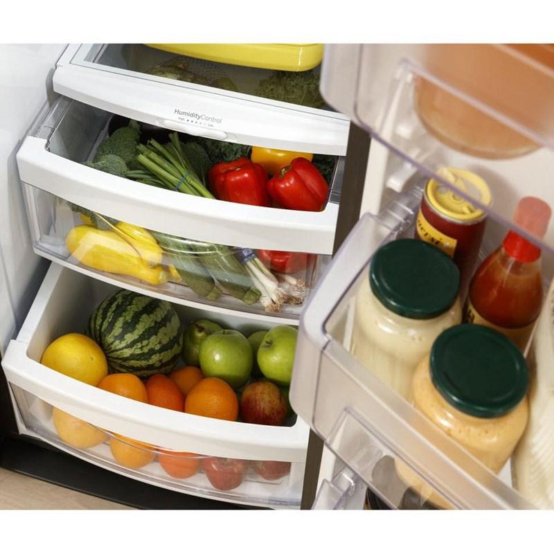36-inch 25.3 cu.ft. Freestanding Side-by-Side Refrigerator with LED Lighting (GSE25GYPFS)
