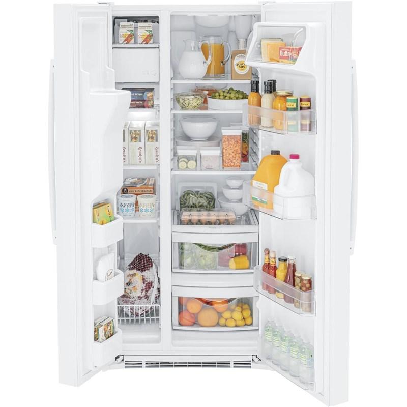 33-inch 23 cu.ft. Freestanding Side-by-Side Refrigerator with LED Lighting (GSE23GGPWW)