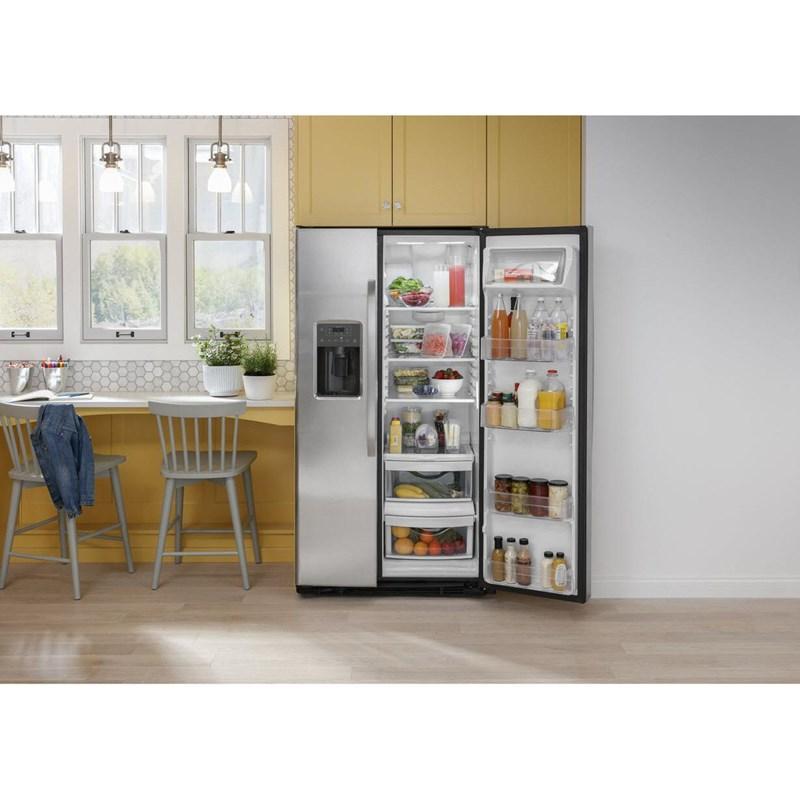33-inch 23 cu.ft. Freestanding Side-by-Side Refrigerator with LED Lighting (GSE23GYPFS)