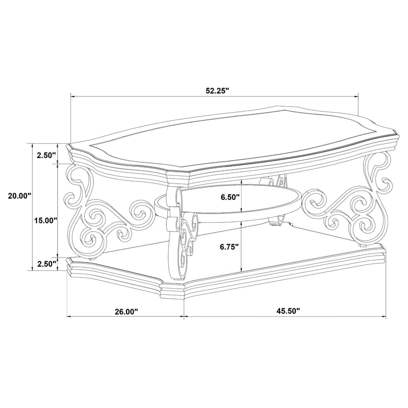 Laney Glass Top Coffee and End Table Set Dark Merlot