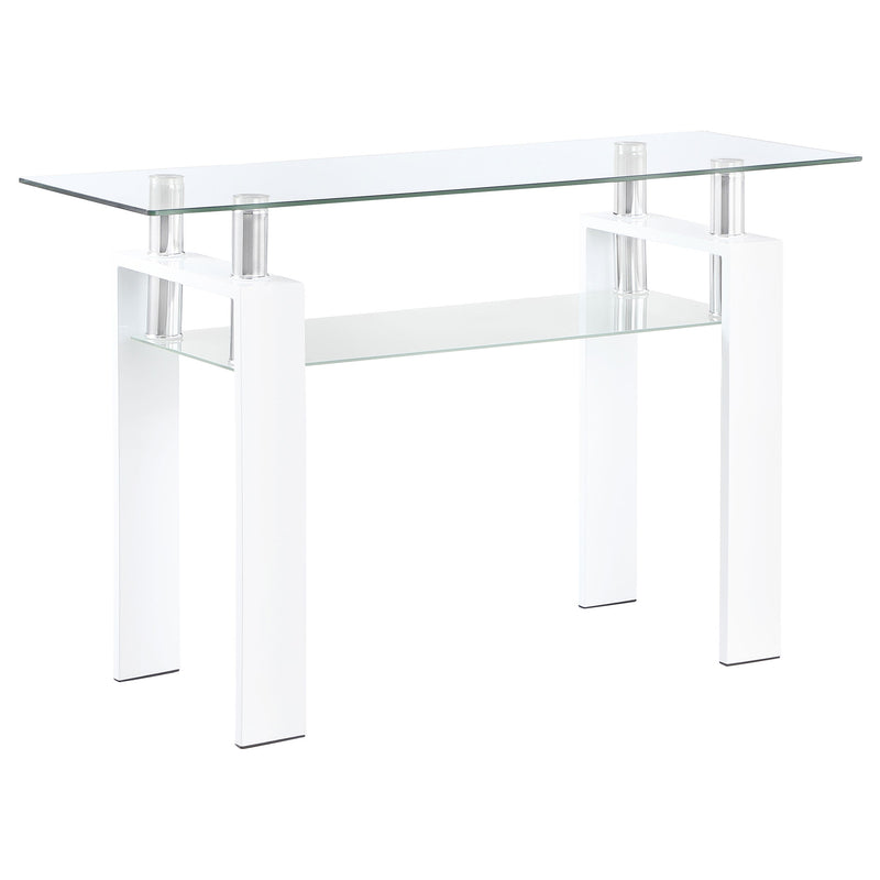 Dyer Rectangular Glass Top Entryway Sofa Console Table