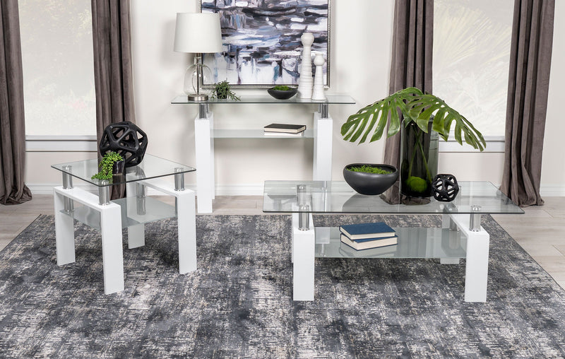 Dyer Rectangular Glass Top Entryway Sofa Console Table