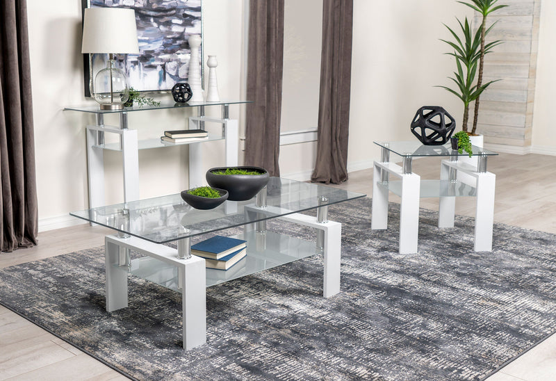 Dyer Rectangular Glass Top Entryway Sofa Console Table