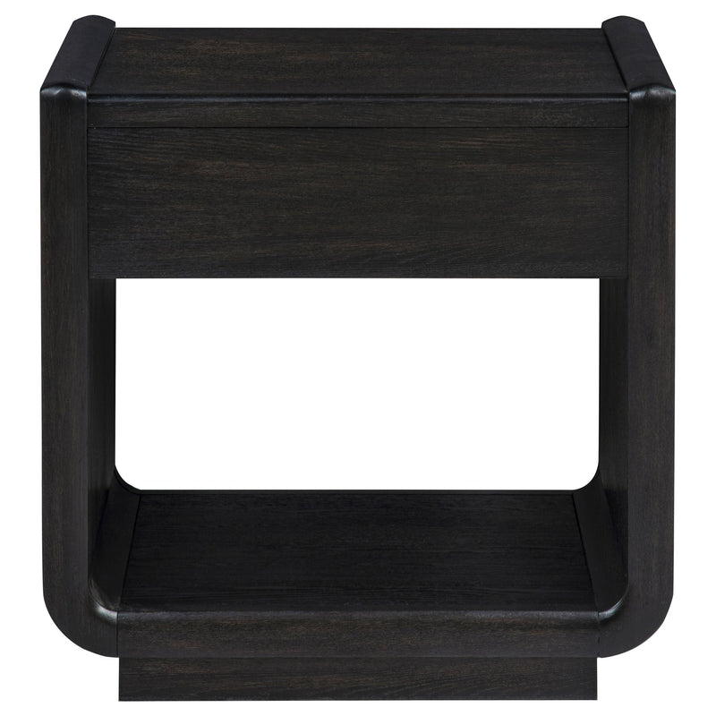 Leandro 1-drawer Wood Occasional Side End Table Burnished Black