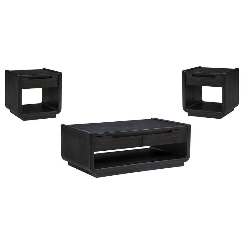 Leandro 2-drawer Wood Cocktail Coffee Table Burnished Black
