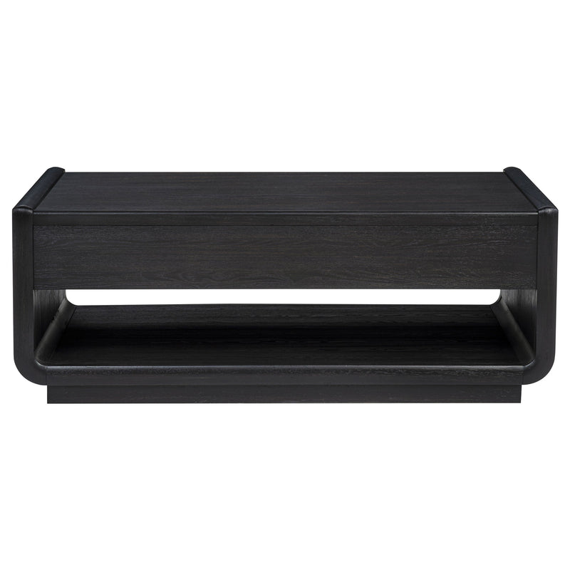 Leandro 2-drawer Wood Cocktail Coffee Table Burnished Black