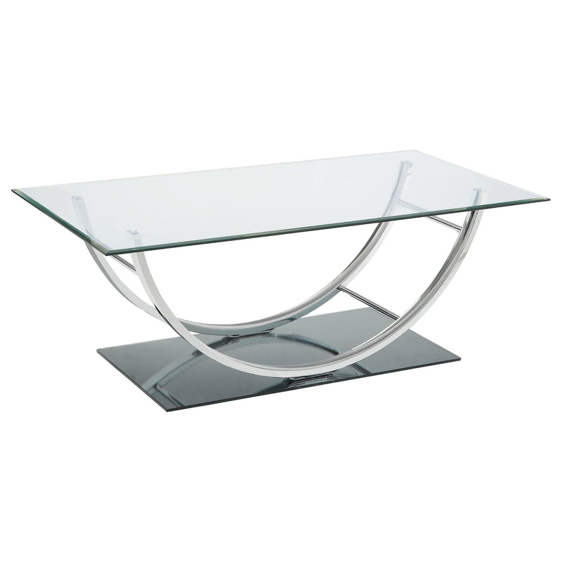 Danville Glass Top Coffee and End Table Set Chrome