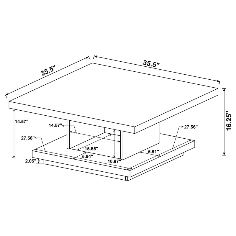 Reston Square Coffee and End Table Set Cappuccino