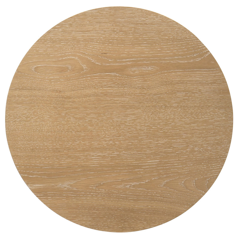 Ottowa Round Wood Side End Table with Shelf