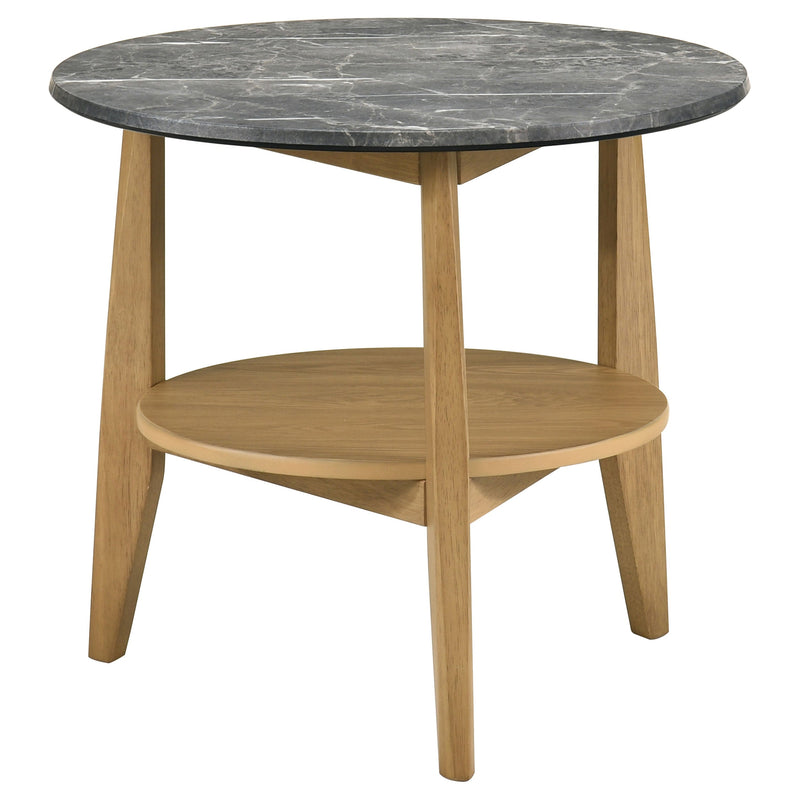 Bradley Round SmartTop Cocktail Coffee Table Grey and Natural