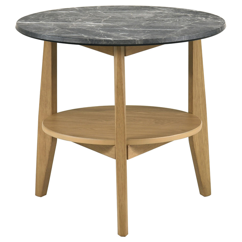 Bradley Round SmartTop Cocktail Coffee Table Grey and Natural