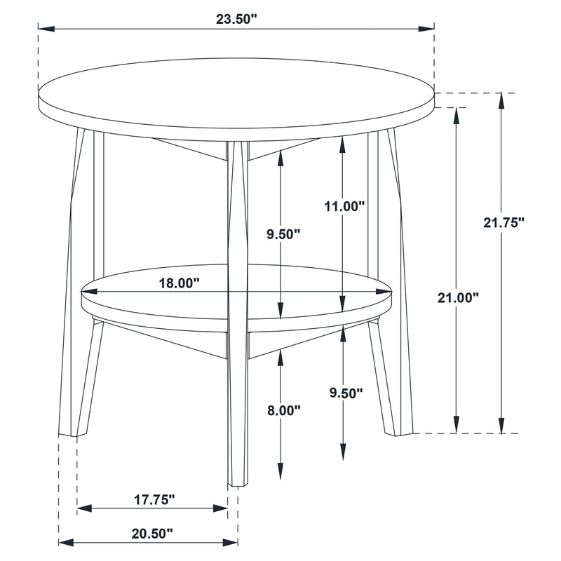 Bradley Round SmartTop End Side Table Grey and Natural