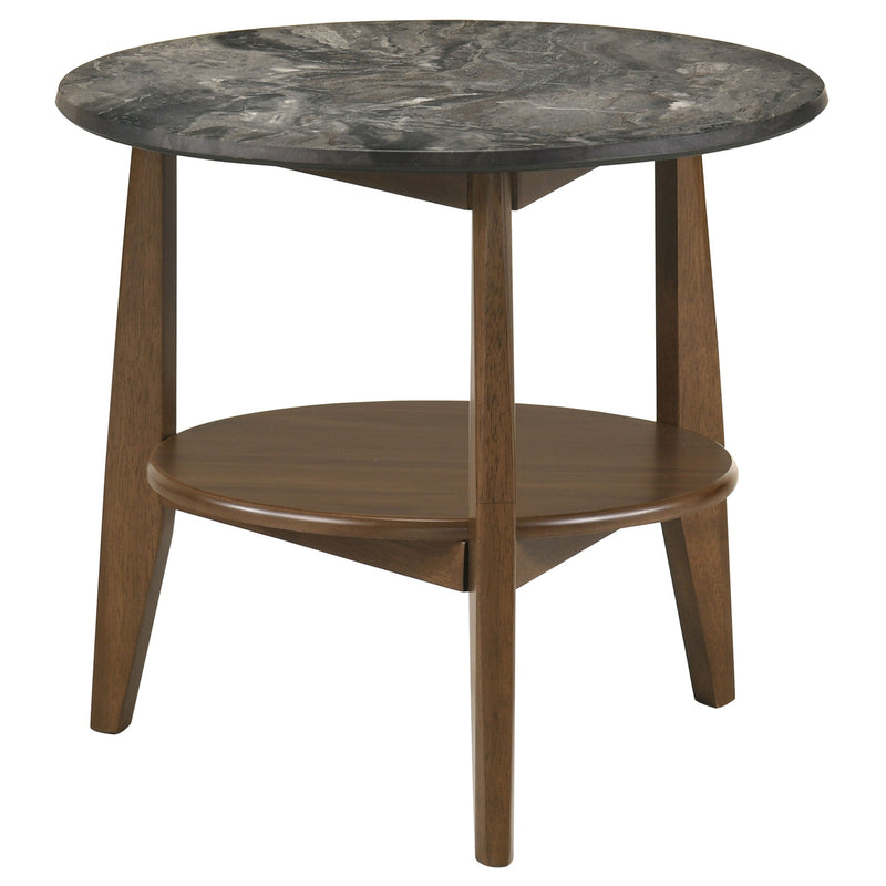Bradley Round SmartTop Cocktail Coffee Table Grey and Natural
