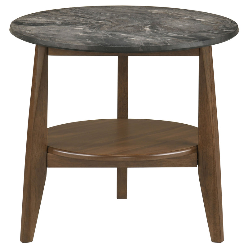 Bradley Round SmartTop Cocktail Coffee Table Grey and Natural