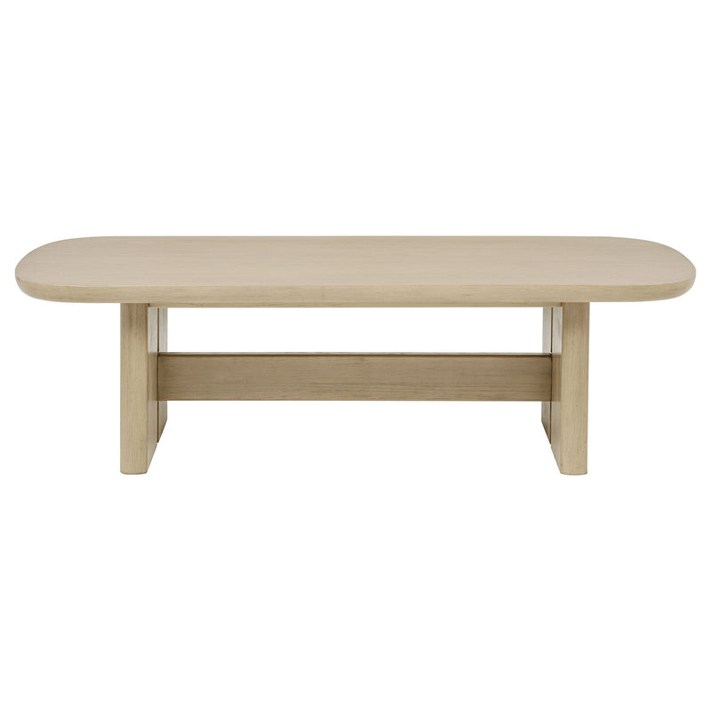 Kailani 3-piece Coastal Coffee and End Table Set Beige Oak