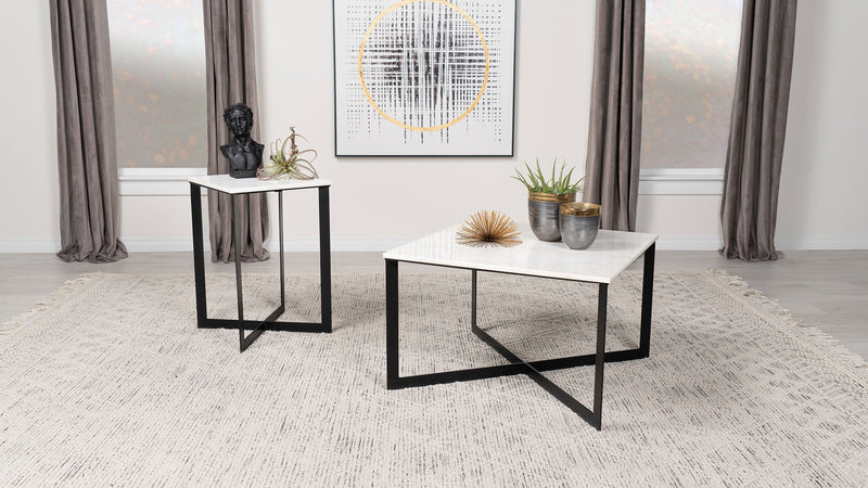 Tobin Marble Top Coffee and End Table Set